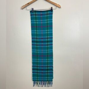 Peck & Peck 100% Cashmere Fringe Blue Scarf 65X10